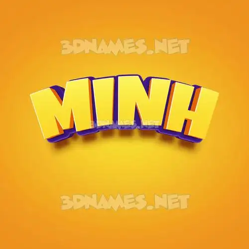 minh in Orange Toon style - 3D name wallpaper