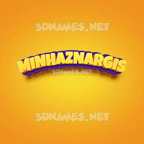 minhaznargis in Orange Toon style - 3D name wallpaper