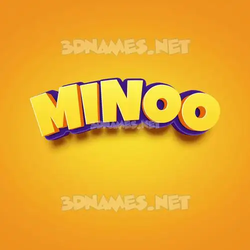 minoo in Orange Toon style - 3D name wallpaper