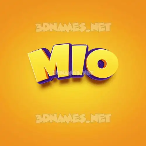 mio in Orange Toon style - 3D name wallpaper