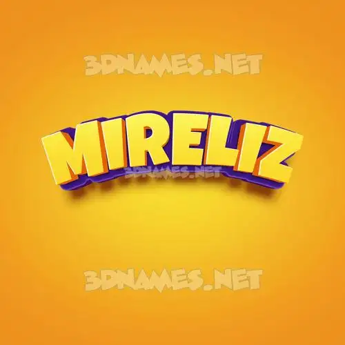 mireliz in Orange Toon style - 3D name wallpaper