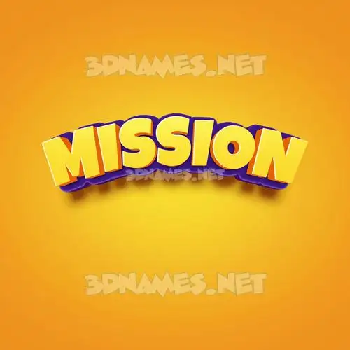mission in Orange Toon style - 3D name wallpaper mission in Orange Toon style - 3D name wallpaper