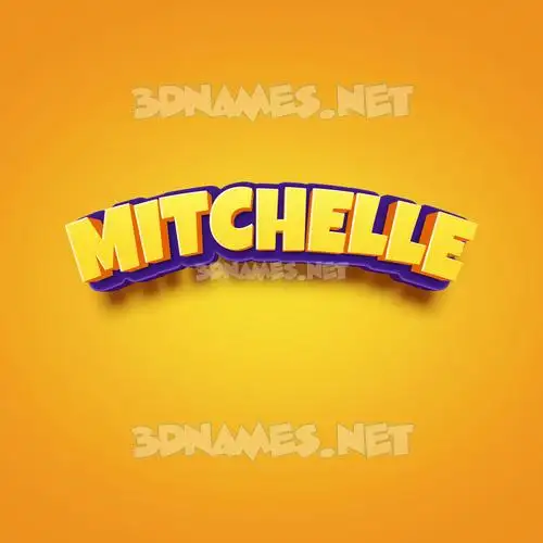 mitchelle in Orange Toon style - 3D name wallpaper