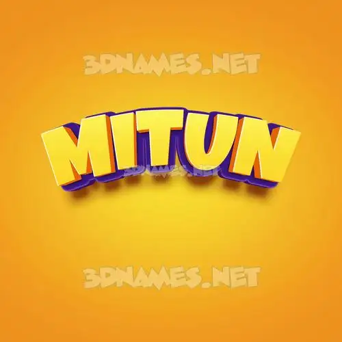 mitun in Orange Toon style - 3D name wallpaper mitun in Orange Toon style - 3D name wallpaper