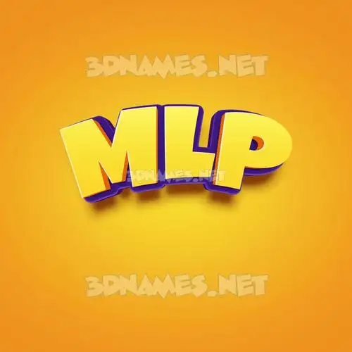 mlp in Orange Toon style - 3D name wallpaper