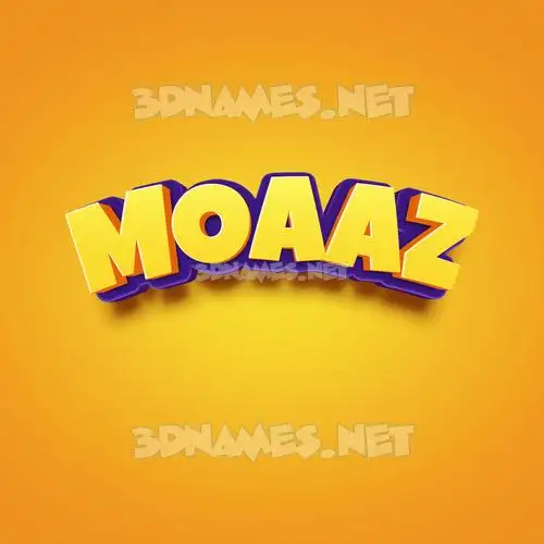 moaaz in Orange Toon style - 3D name wallpaper