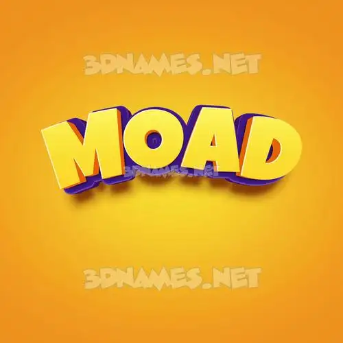 moad in Orange Toon style - 3D name wallpaper