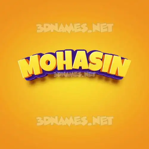 mohasin in Orange Toon style - 3D name wallpaper