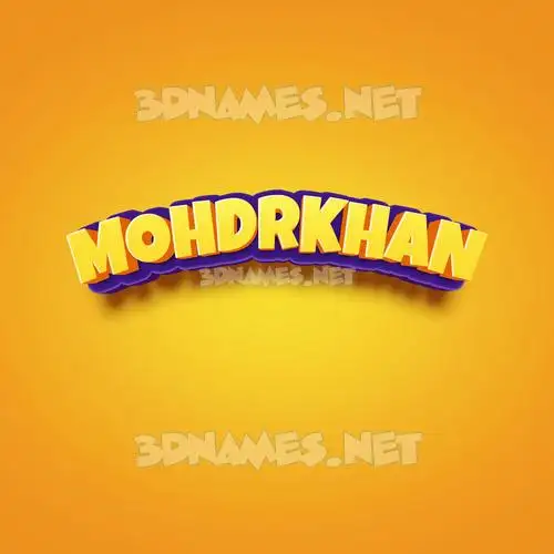 mohdrkhan in Orange Toon style - 3D name wallpaper