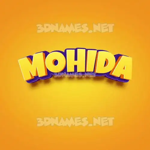 mohida in Orange Toon style - 3D name wallpaper