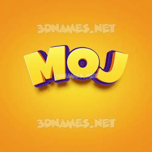 moj in Orange Toon style - 3D name wallpaper
