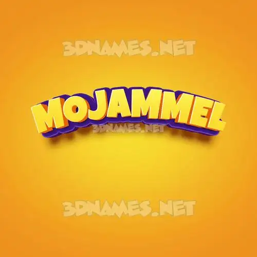 mojammel in Orange Toon style - 3D name wallpaper