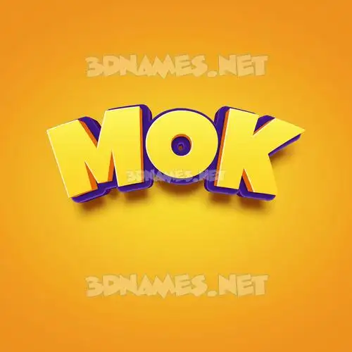 mok in Orange Toon style - 3D name wallpaper