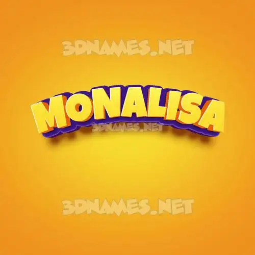 monalisa in Orange Toon style - 3D name wallpaper
