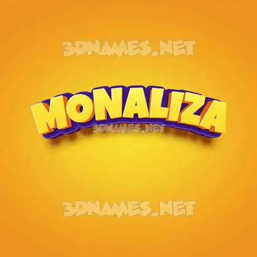 monaliza in Orange Toon style - 3D name wallpaper