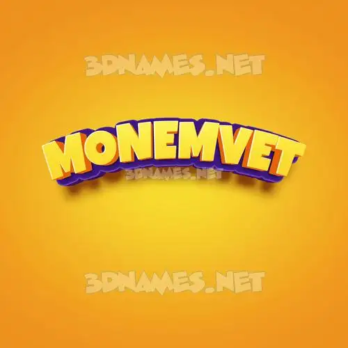 monemvet in Orange Toon style - 3D name wallpaper