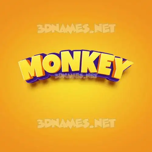 monkey in Orange Toon style - 3D name wallpaper monkey in Orange Toon style - 3D name wallpaper