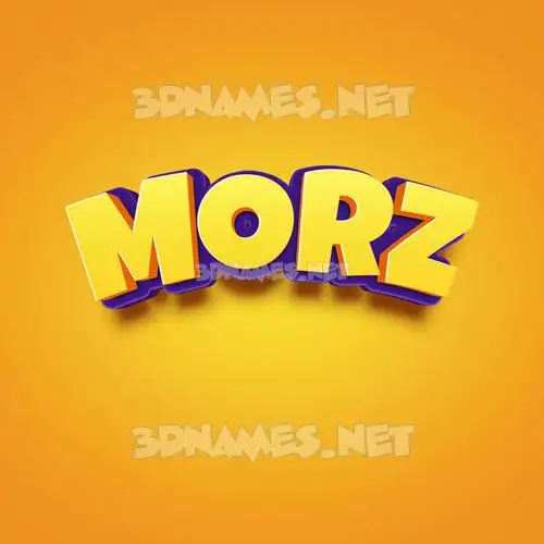 morz in Orange Toon style - 3D name wallpaper
