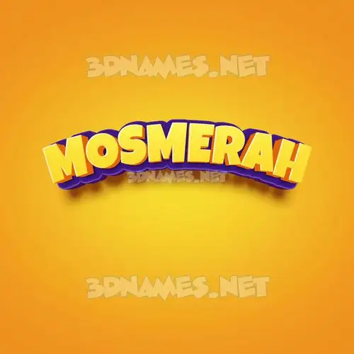 mosmerah in Orange Toon style - 3D name wallpaper