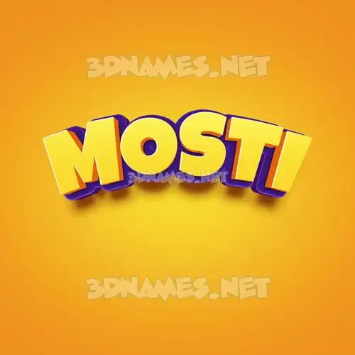 mosti in Orange Toon style - 3D name wallpaper mosti in Orange Toon style - 3D name wallpaper