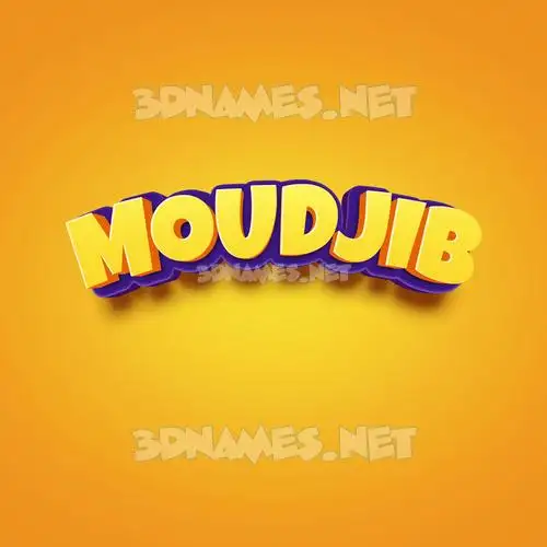 moudjib in Orange Toon style - 3D name wallpaper