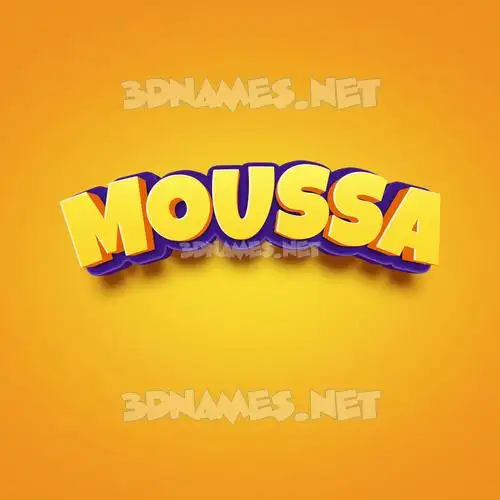 moussa in Orange Toon style - 3D name wallpaper moussa in Orange Toon style - 3D name wallpaper