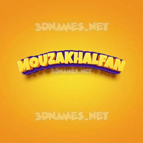 mouzakhalfan in Orange Toon style - 3D name wallpaper
