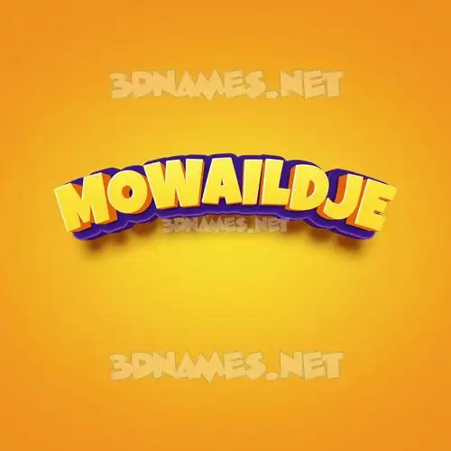 mowaildje in Orange Toon style - 3D name wallpaper
