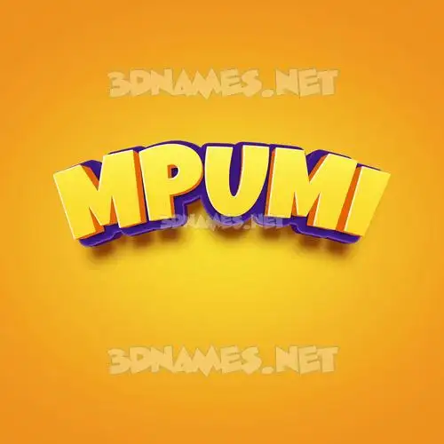 mpumi in Orange Toon style - 3D name wallpaper
