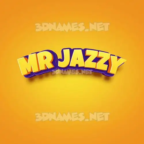mr jazzy in Orange Toon style - 3D name wallpaper