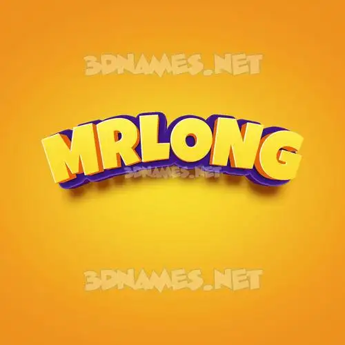mrlong in Orange Toon style - 3D name wallpaper