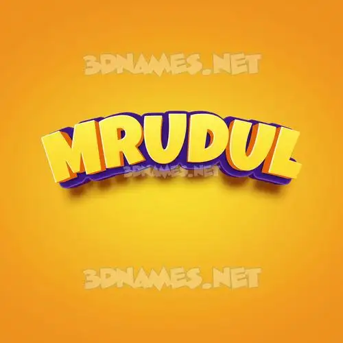 mrudul in Orange Toon style - 3D name wallpaper