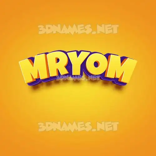 mryom in Orange Toon style - 3D name wallpaper