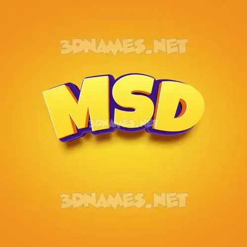 msd in Orange Toon style - 3D name wallpaper