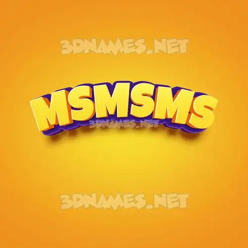 msmsms in Orange Toon style - 3D name wallpaper