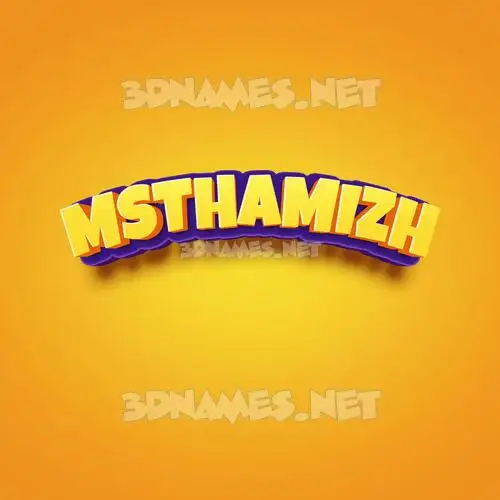 msthamizh in Orange Toon style - 3D name wallpaper