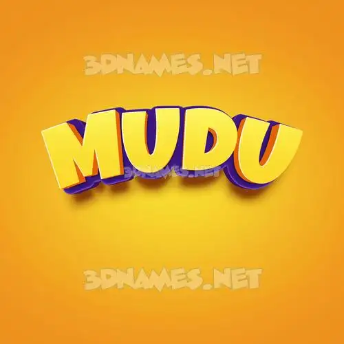 mudu in Orange Toon style - 3D name wallpaper