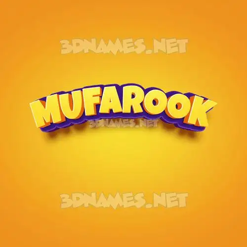 mufarook in Orange Toon style - 3D name wallpaper mufarook in Orange Toon style - 3D name wallpaper