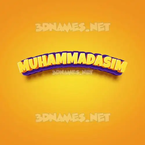 muhammadasim in Orange Toon style - 3D name wallpaper