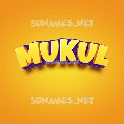 mukul in Orange Toon style - 3D name wallpaper