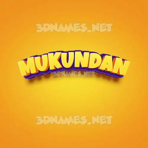 mukundan in Orange Toon style - 3D name wallpaper