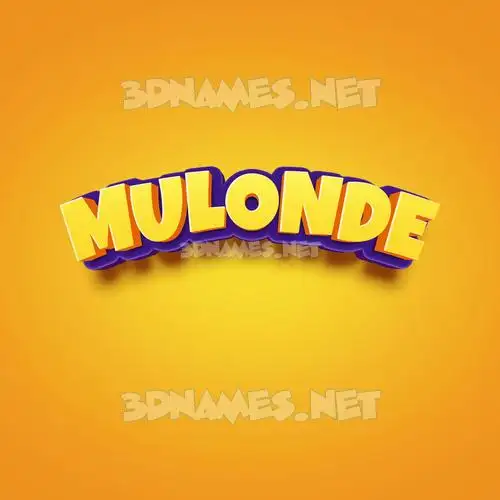 mulonde in Orange Toon style - 3D name wallpaper