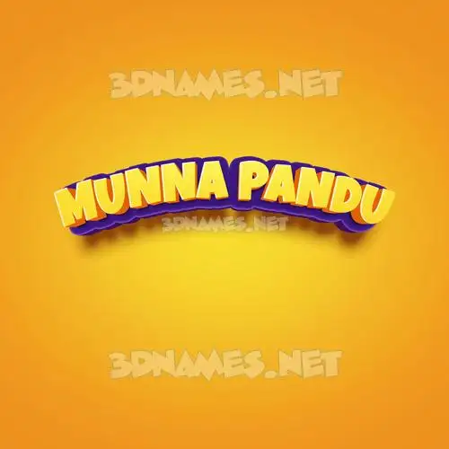 munna pandu in Orange Toon style - 3D name wallpaper