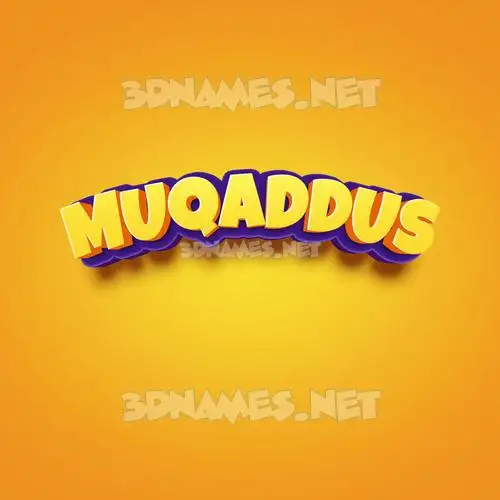 muqaddus in Orange Toon style - 3D name wallpaper