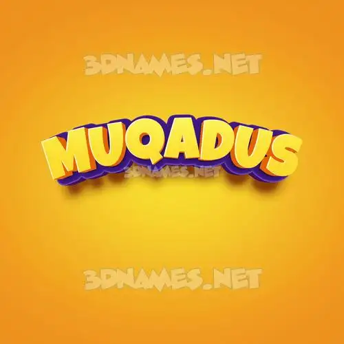 muqadus in Orange Toon style - 3D name wallpaper muqadus in Orange Toon style - 3D name wallpaper