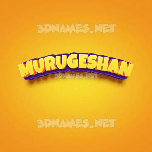 murugeshan in Orange Toon style - 3D name wallpaper