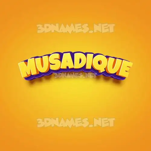 musadique in Orange Toon style - 3D name wallpaper musadique in Orange Toon style - 3D name wallpaper