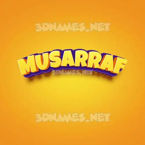 musarraf in Orange Toon style - 3D name wallpaper