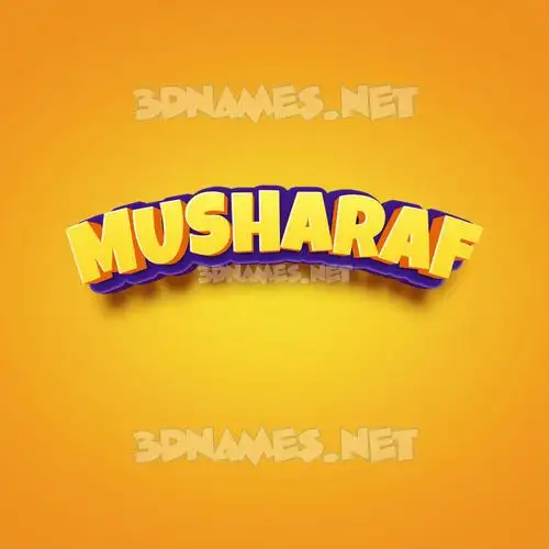 musharaf in Orange Toon style - 3D name wallpaper