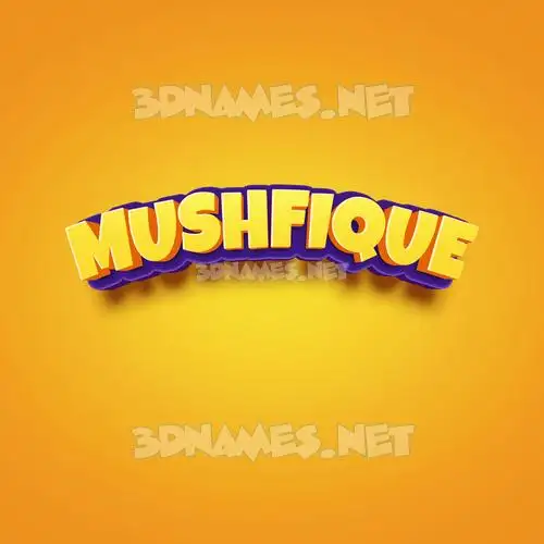 mushfique in Orange Toon style - 3D name wallpaper mushfique in Orange Toon style - 3D name wallpaper